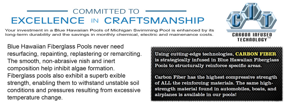 in ground swimming pool builder Michigan Clarston, Milford, Fenton, Oxford, Lansing, Shelby Mi. inground Swimming pool Installation Clarkston Michigan Swimming Pool Sale www.bhpomi.com carbon pool infographic blue hawaiian pools of michigan image