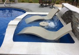 Caribbean SapphireBlue TanningLedge Pool Tanning Combo Custom WaterFeat Fencing img