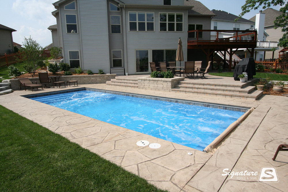 Claremont Fiberglass swimming pool blue hawaiian pools of michigan