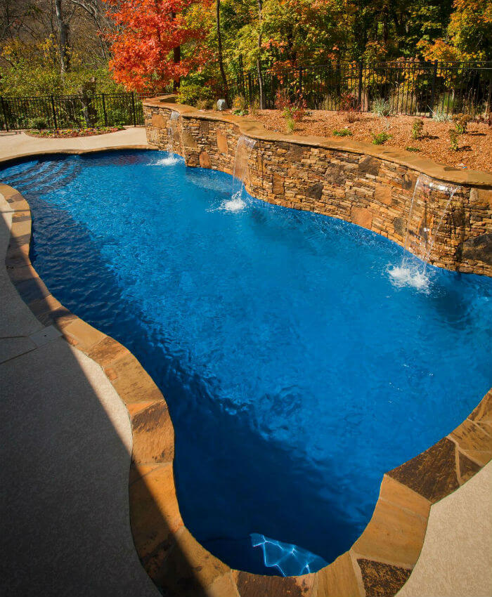 Genesis fiberglass swimming pool waterfall wall