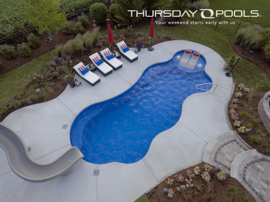 Custom inground swimming pool and slide